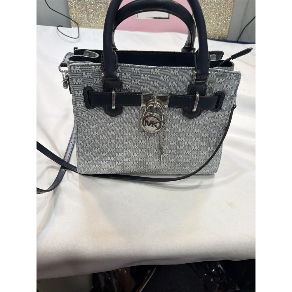 Michael Kors Hamilton Women Small Satchel Handbag Crossbody Bag - Jean Lock key